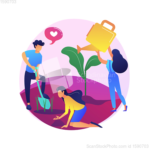 Image of Tree planting vector concept metaphor