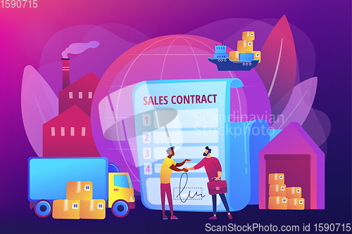 Image of Sales contract terms concept vector illustration