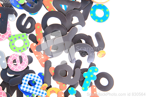 Image of color plastic alphabet