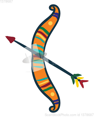 Image of Clipart of bow and arrow in a range of bright colors vector or c