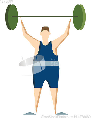 Image of Athletic lifting weight vector or color illustration