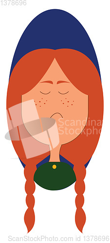 Image of Sad girl vector or color illustration