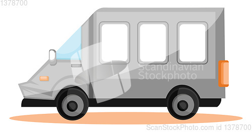 Image of Simple vector illustration of white transport van on white backg