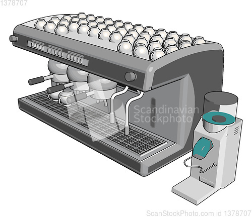 Image of Espresso machine vector illustration on whiye background