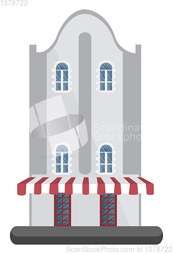 Image of Cartoon white building vector illustartion on white background
