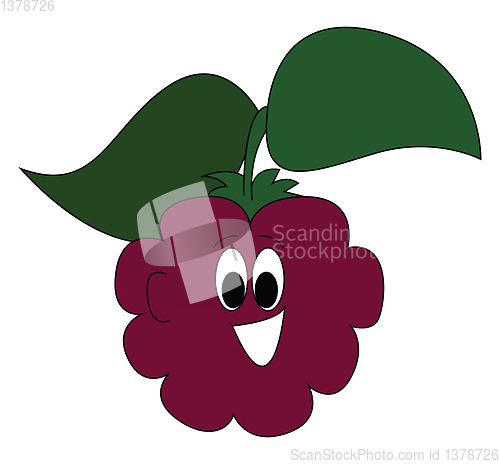 Image of Smiling blackberry vector or color illustration