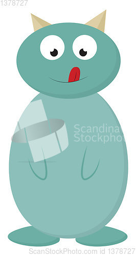 Image of Monster with tongue vector or color illustration