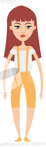 Image of Girl in yellow pants illustration vector on white background