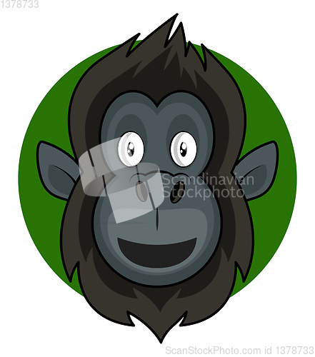 Image of Happy cartoon gorilla vector illustration on white background