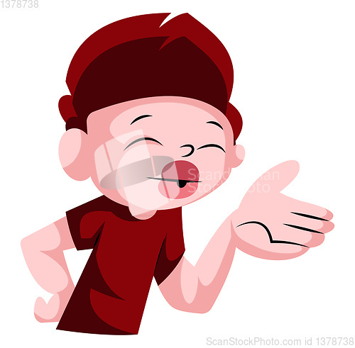 Image of Cute boy blowing kisses illustration vector on white background