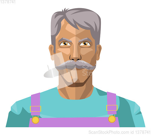 Image of Older man with moustaches illustration vector on white backgroun
