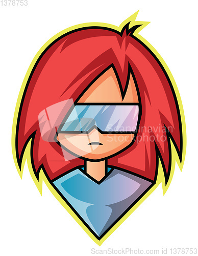 Image of Girl from the future as a gaming logo  illustration vector on wh