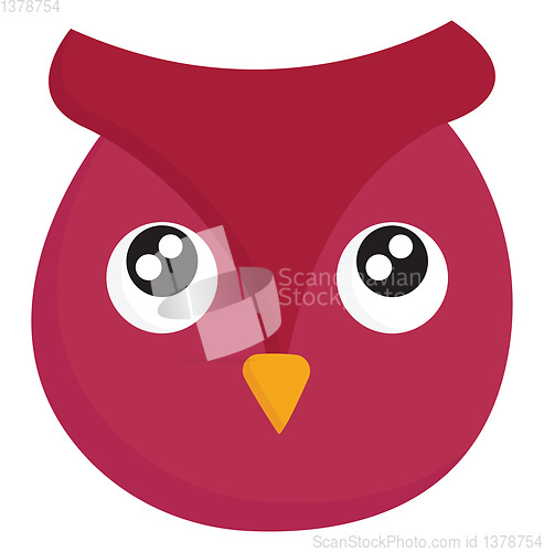 Image of Pink owl, vector or color illustration.