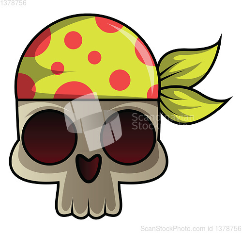 Image of Skull with bandana illustration vector on white background 