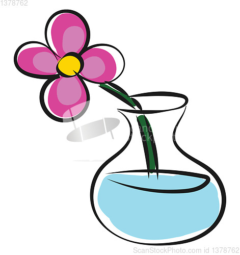 Image of A flower vase with flowers vector or color illustration