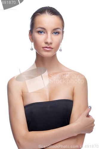 Image of model in black dress