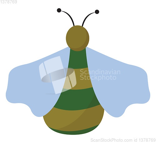 Image of Clipart of a green bug set on isolated white background viewed f