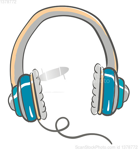 Image of A pair of large green headphones vector or color illustration