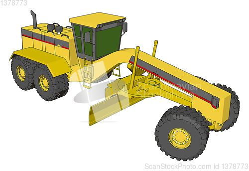 Image of Yellow industrial grader vector illustration on white background