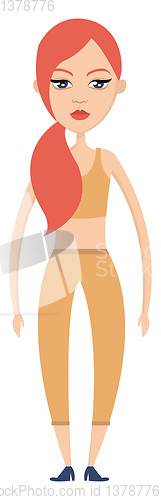 Image of Girl in yellow illustration vector on white background