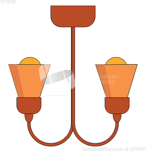 Image of A red chandelier vector or color illustration