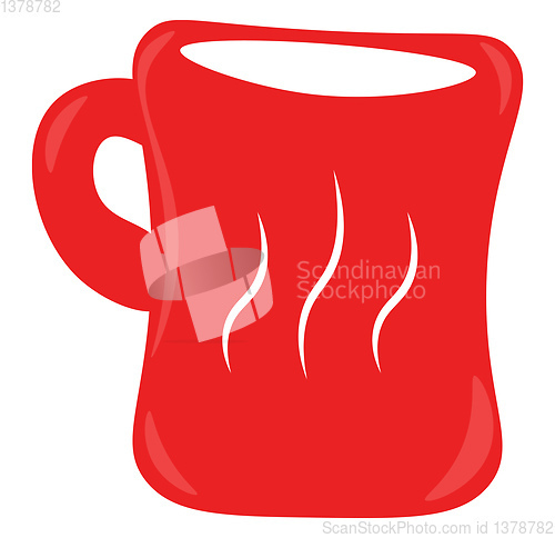 Image of A red coffee mug vector or color illustration