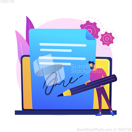 Image of Electronic signature vector concept metaphor