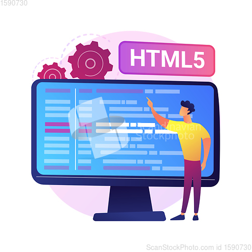 Image of HTML5 programming vector concept metaphor