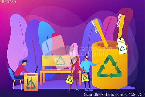 Image of Waste free wood products concept vector illustration