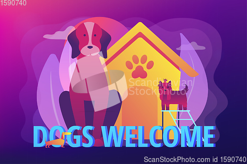 Image of Dogs friendly place concept vector illustration