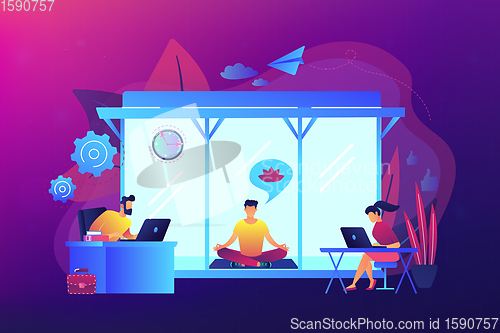 Image of Office meditation booth concept vector illustration.