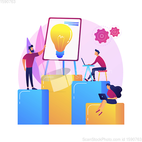 Image of Company teamwork, idea generation vector concept metaphor.