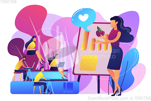 Image of Health and nutrition workshop concept vector illustration.