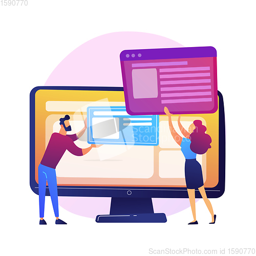 Image of Website interface development planning vector concept metaphor.