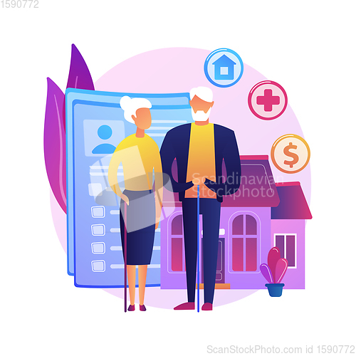 Image of Retirement estate planning vector concept metaphor