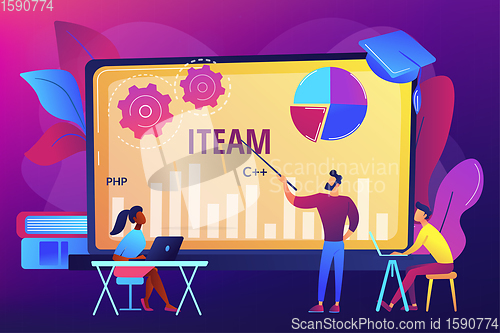 Image of IT management courses concept vector illustration