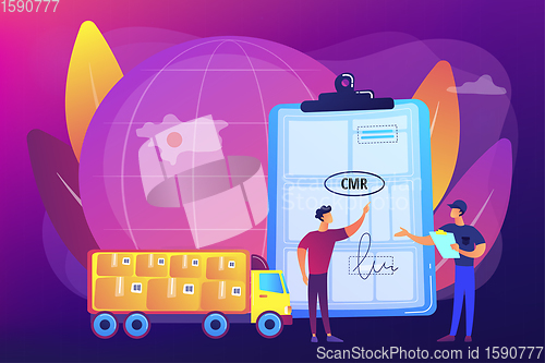 Image of Road transport documents concept vector illustration
