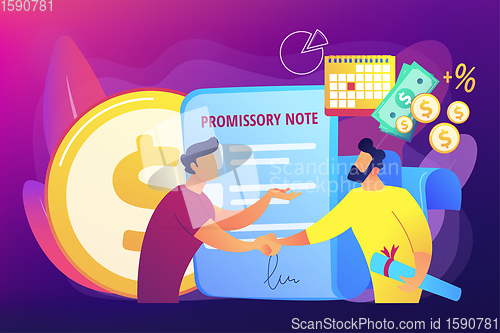 Image of Promissory note concept vector illustration