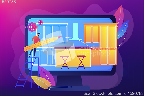 Image of Custom made kitchens concept vector illustration