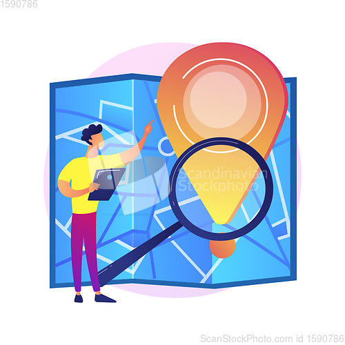 Image of Internet order delivery tracking vector concept metaphor.