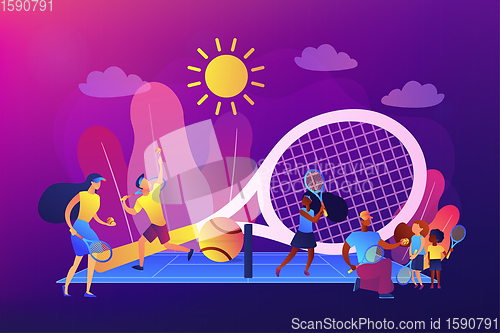 Image of Tennis camp concept vector illustration.