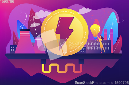 Image of Geothermal energy concept vector illustration.