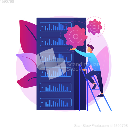 Image of Server hardware maintenance vector concept metaphor