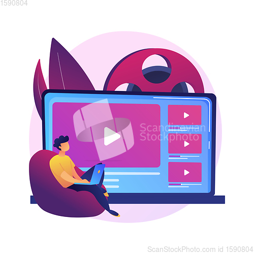 Image of Video content marketing vector concept metaphor