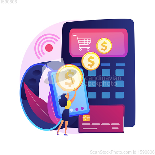 Image of Contactless payment vector concept metaphor