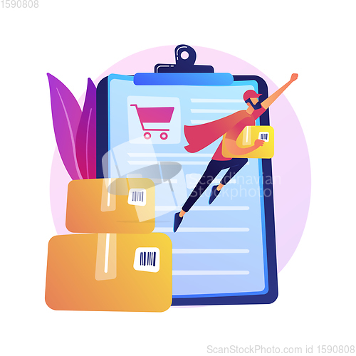 Image of Online order delivery service vector concept metaphor.