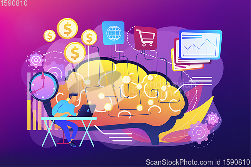 Image of Artificial intelligence in financing concept vector illustration