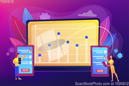 Image of Electronic voting concept vector illustration