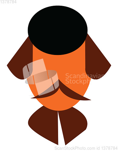 Image of A man with mustacho vector or color illustration