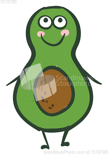 Image of Happy avocado, vector or color illustration.